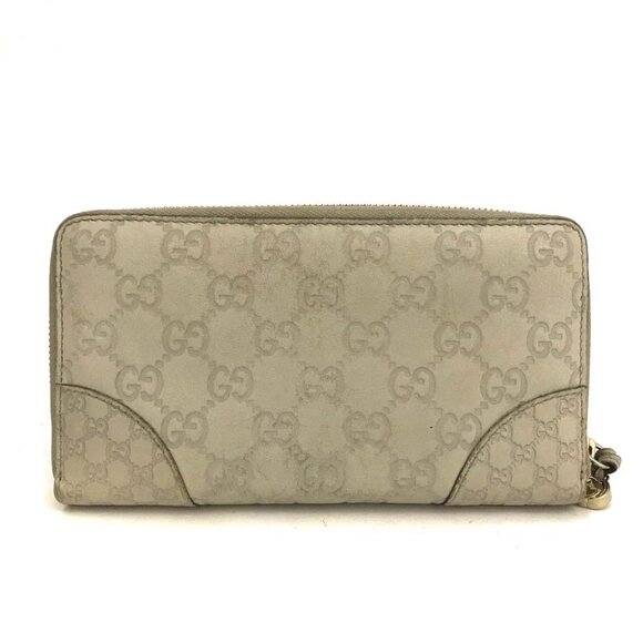 GUCCI Ssima GG Logo Leather Zip Around Long Wallet Ivory/8BJ0110 - Picture 4 of 8